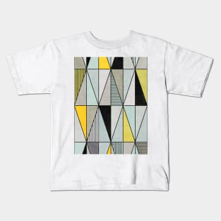 Colorful Concrete Triangles - Yellow, Blue, Grey Kids T-Shirt